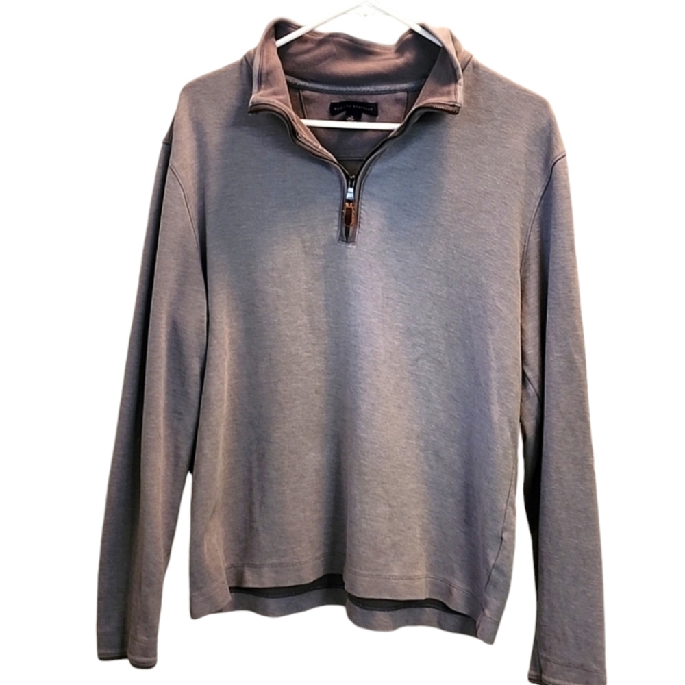Banana Republic urban gray pullover quarter zip tencel sweater mens‎ size medium